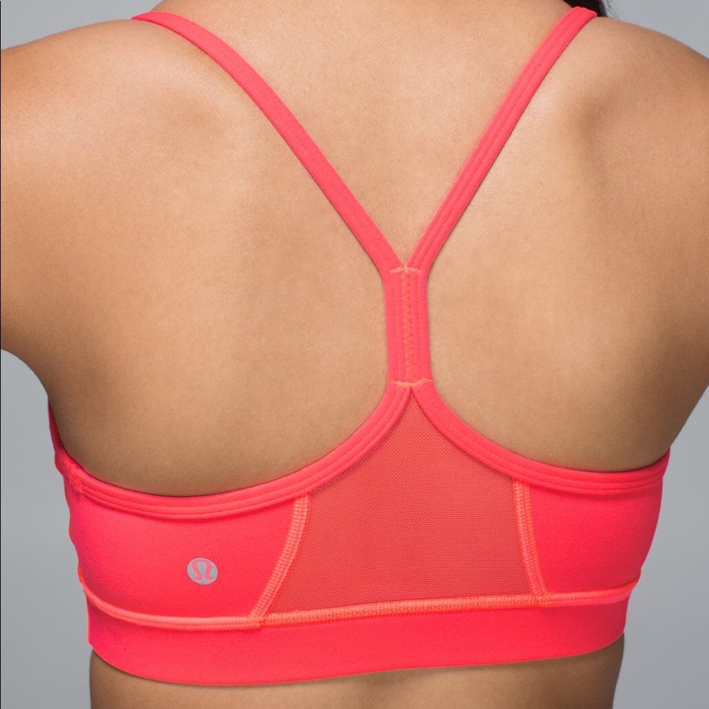 Lululemon Flow Y Bra IV 6 Electric Coral